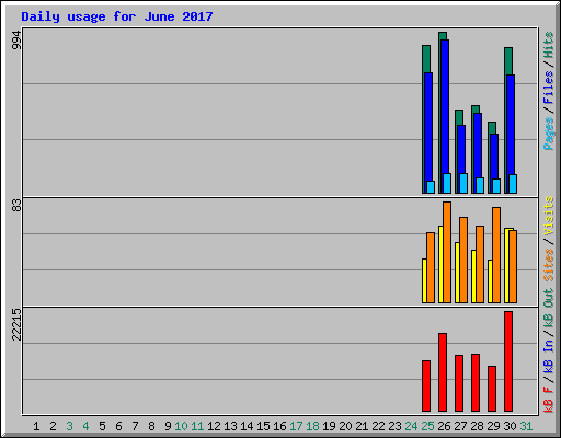 Daily usage for June 2017