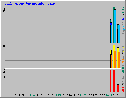 Daily usage for December 2019