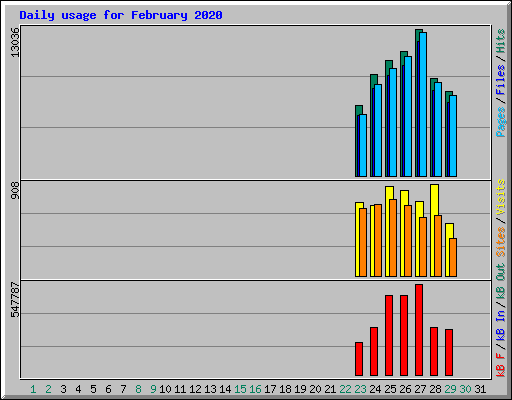 Daily usage for February 2020