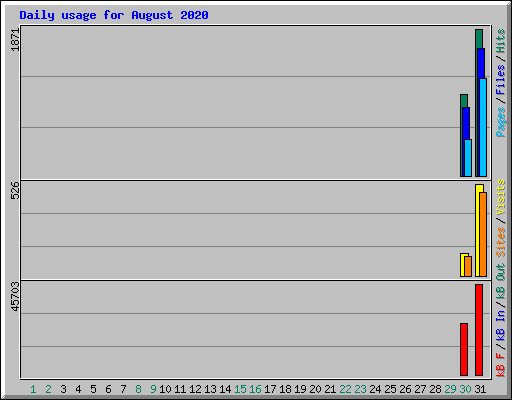 Daily usage for August 2020