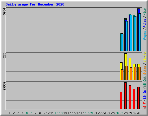 Daily usage for December 2020