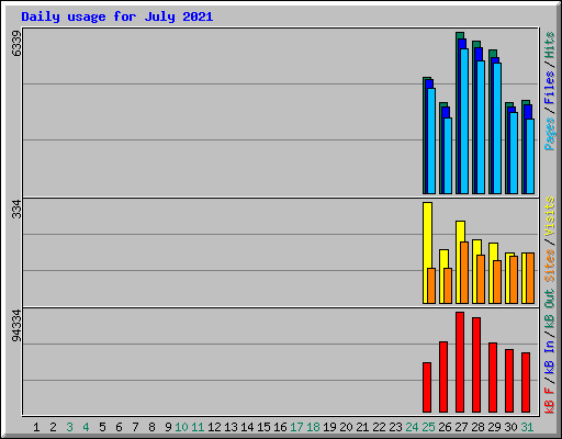 Daily usage for July 2021