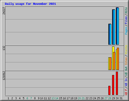 Daily usage for November 2021