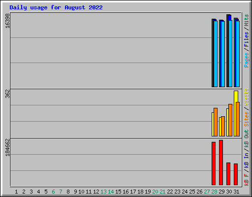 Daily usage for August 2022