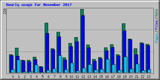 Hourly usage for November 2017