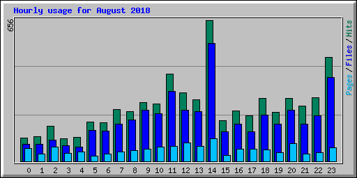 Hourly usage for August 2018