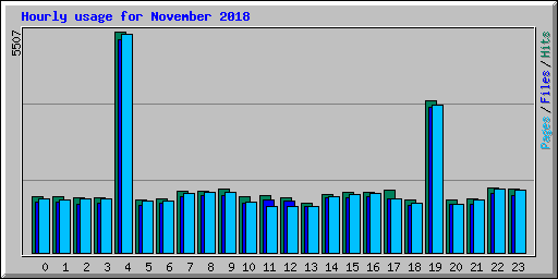 Hourly usage for November 2018