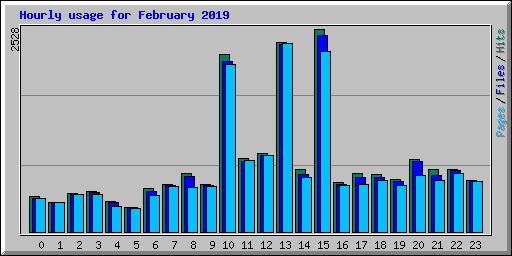 Hourly usage for February 2019