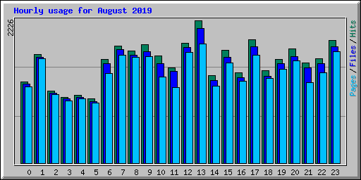 Hourly usage for August 2019