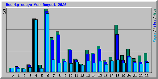 Hourly usage for August 2020