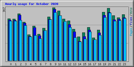 Hourly usage for October 2020