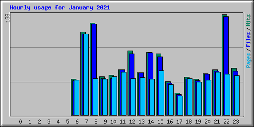 Hourly usage for January 2021