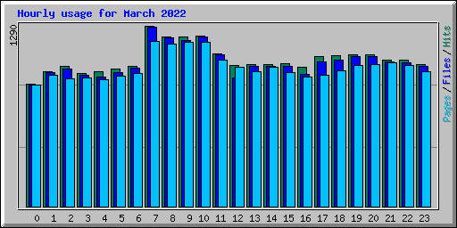 Hourly usage for March 2022