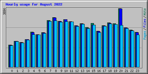 Hourly usage for August 2022