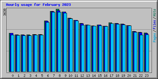 Hourly usage for February 2023